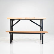 weistufige Saunabank aus Holz mit stabilem Metallgestell für Zeltsauna