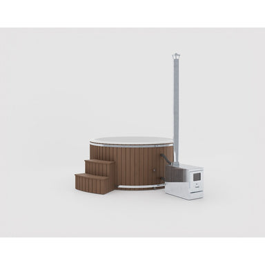 Benas Ex Hot Tub Braun – Outdoor-Whirlpool mit Holzverkleidung und Ofenheizung