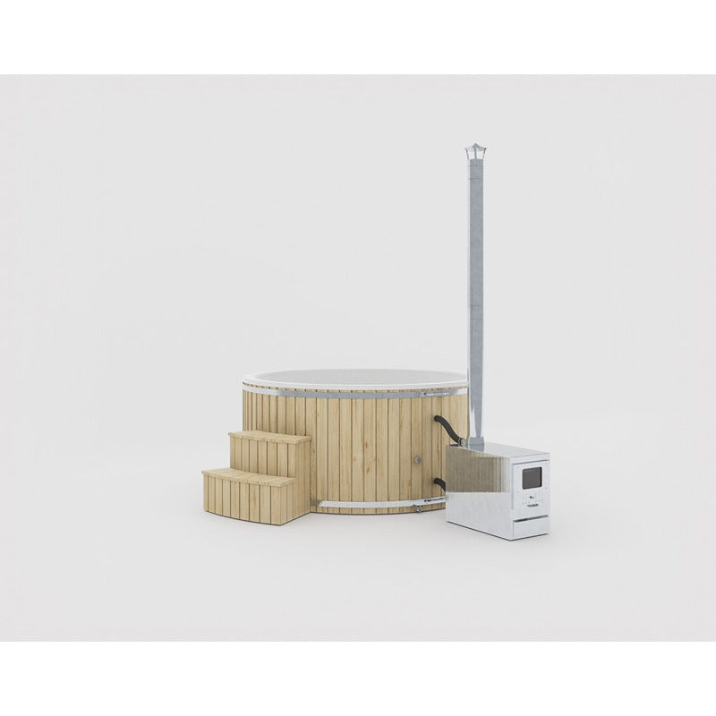 Benas Ex Hot Tub Natur – Hot Tub mit unbehandeltem Holzlook und Edelstahl-Heizung