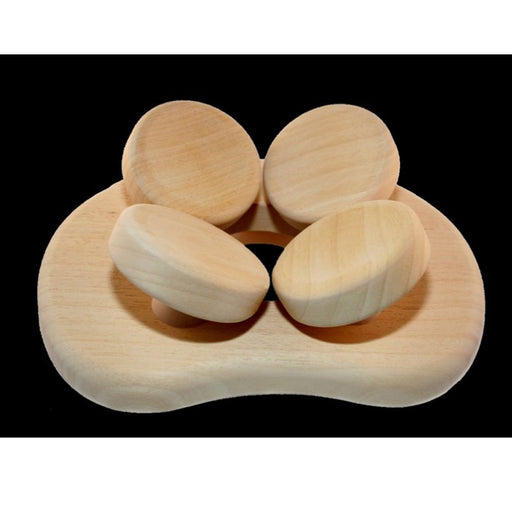 Blumenberg Sauna-Kopfstütze als 4-Punkt-Kopfauflage aus hellem Holz