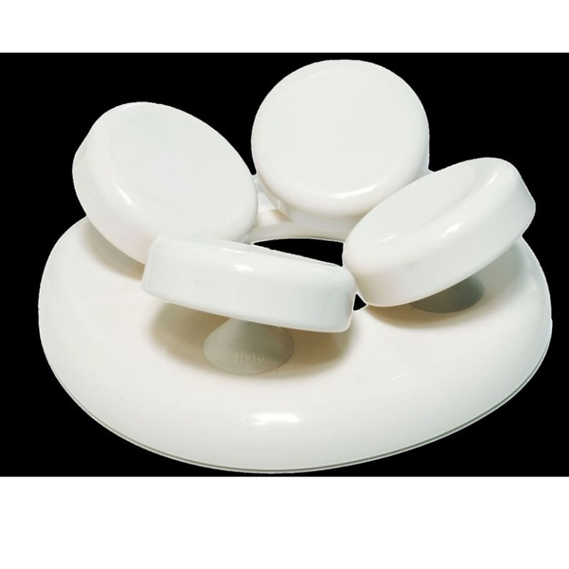 Blumenberg Sauna-Kopfstütze als 4-Punkt-Kopfauflage aus weißem Kunststoff