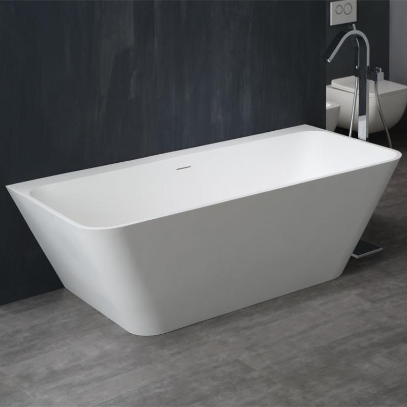 AWT StoneArt BS-519 weiß 180x85 Freistehende Mineralguss Badewanne