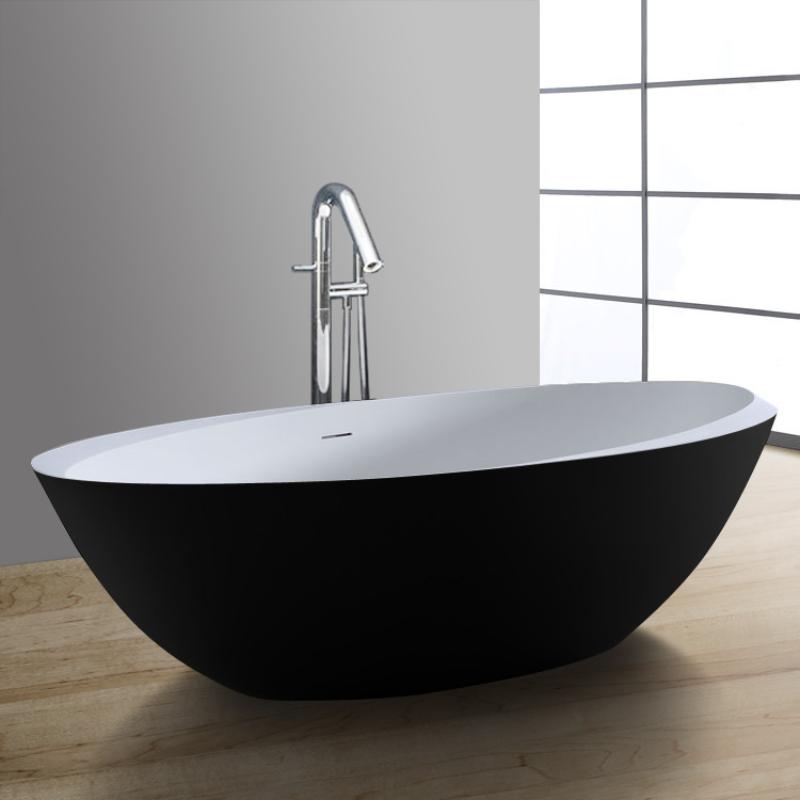 AWT StoneArt BS-531 190x100 Freistehende Mineralguss Badewanne