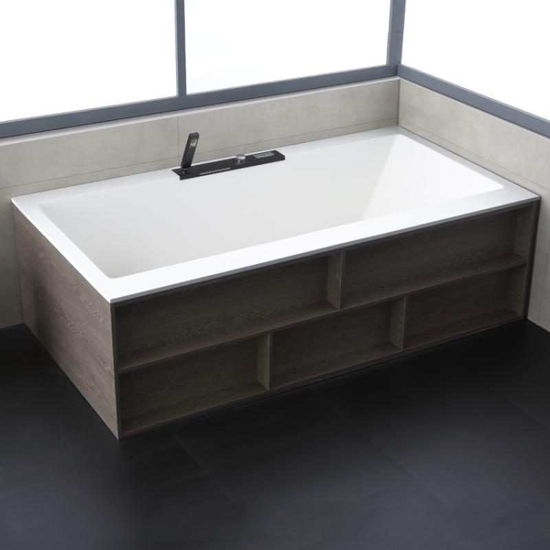 AWT StoneArt BS-536 weiß 188x100 Freistehende Mineralguss Badewanne