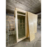 Wandmodul der Celsium Jonas Classic Gartensauna mit OSB-Verkleidung