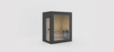 Celsium Jonas kompakte Designsauna aus 44 mm Massivholz in Schwarz mit Glasfront für stilvolles Outdoor-Wellness