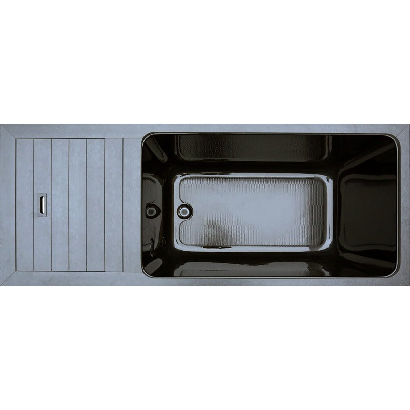 Chill Tubs Obsidian V2 – Draufsicht auf das schwarze Kältebecken mit glänzender Acrylwanne