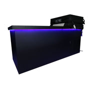 Chill Tubs Obsidian V2 – linke Seitenansicht mit stilvoller LED-Ambientebeleuchtung in Violett
