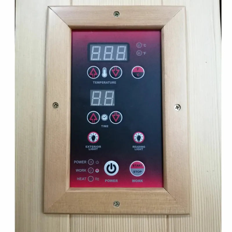 Delta SPA AURA 2 – 120 Infrarot-Sauna Steuerung mit digitalem Display und Bedienelemente