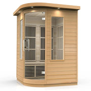 Delta SPA MINI CORNER Infrarot-Sauna Eckmodell mit Holzverkleidung und Glastüren