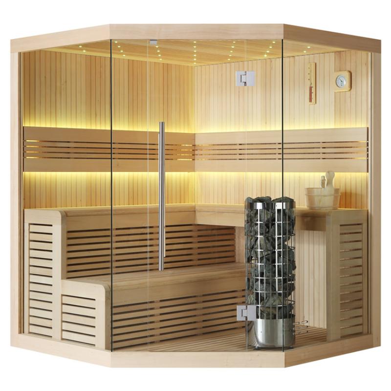 AWT E1111C Hemlock Sauna 180x180 für 3-4 Personen