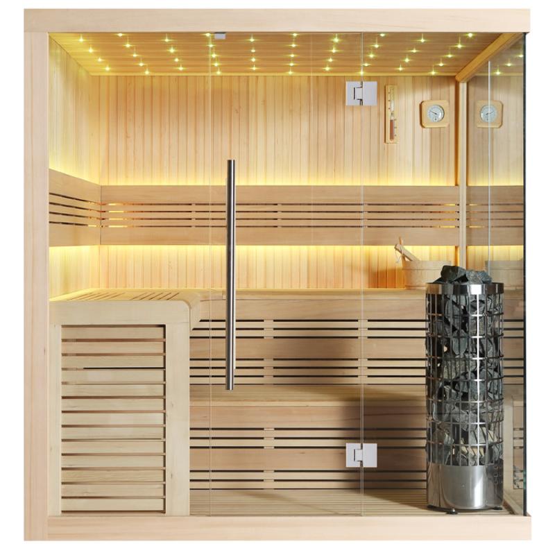 AWT E1115B Hemlock Sauna 200x200 für 4+ Personen