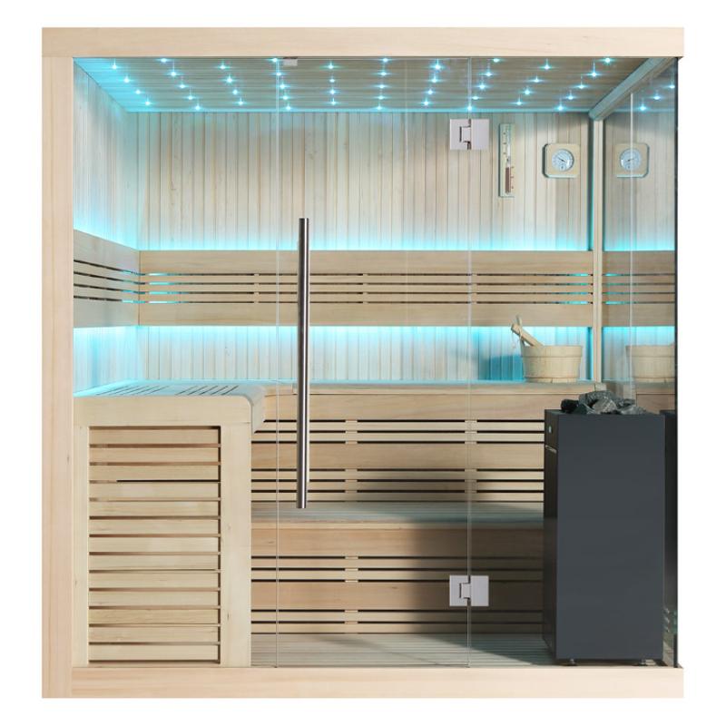 AWT E1115B Hemlock Sauna 200x200 für 4+ Personen