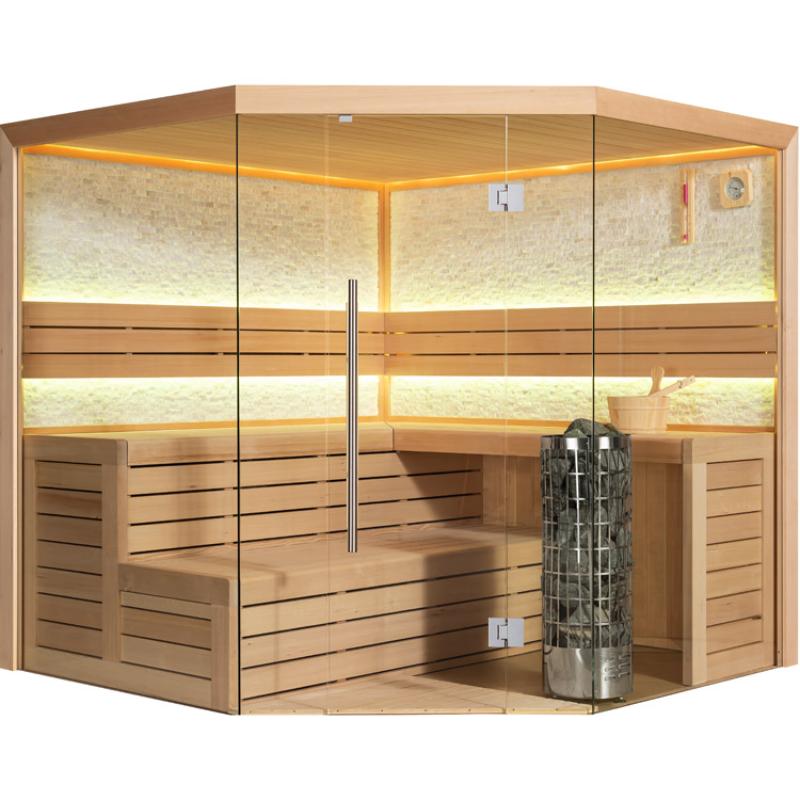 AWT E1601A Hemlock Sauna 220x220 für 4+ Personen