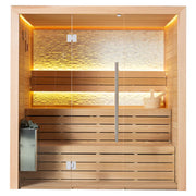 EAGO E1604A Sauna mit warmweißer LED-Beleuchtung und Glasfront