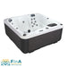 FinA Lumari Outdoor Whirlpool für 6 Personen mit Acrylwanne in Sterling Silver und grauer Seitenverkleidung
