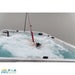 Schwimmer beim aktiven Techniktraining im FinA Orel Swim Spa – dynamischer Wasserstrom und Widerstandsband ermöglichen gezieltes Ausdauer- und Krafttraining im eigenen Pool.