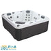 Outdoor Whirlpool FinA Calessia für 5 Personen mit ergonomischen Sitzen, Sterling Silver Acrylwanne, grauen Seitenwänden und LED-Beleuchtung