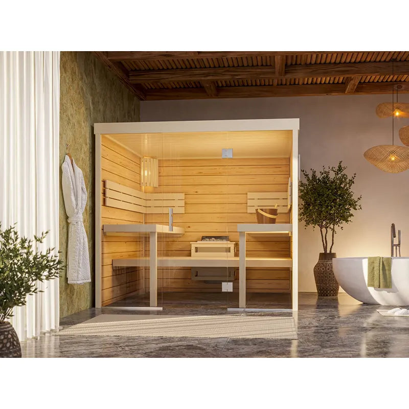 FinA Wellness Frieda Lux Glasfront Innensauna - Premium-Design