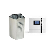 FinA Wellness Frieda Mini Sauna mit weißem Saunaofen, Saunasteine und digitale Steuerung
