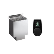 FinA Wellness Frieda Sauna Glasfront mit Saunaofen und digitaler Steuerung