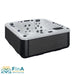 FinA Zelano Outdoor Whirlpool für 6 Personen mit weißem Innenbecken und dunkler Verkleidung – Whirlpool mit Massagedüsen, LED-Beleuchtung und moderner Steuerung