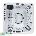 Oberansicht des FinA Zelano Whirlpools für 6 Personen mit ergonomischen Sitzplätzen, Liegefläche, zahlreichen Massagedüsen und integrierter Steuerung – Acryl-Innenwanne in Sterling Silver