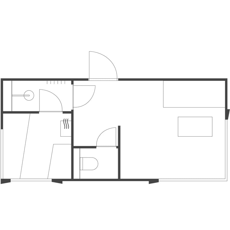 Genevas Zürich Modular Sauna Grundriss mit Saunakabine und Entspannungsbereich