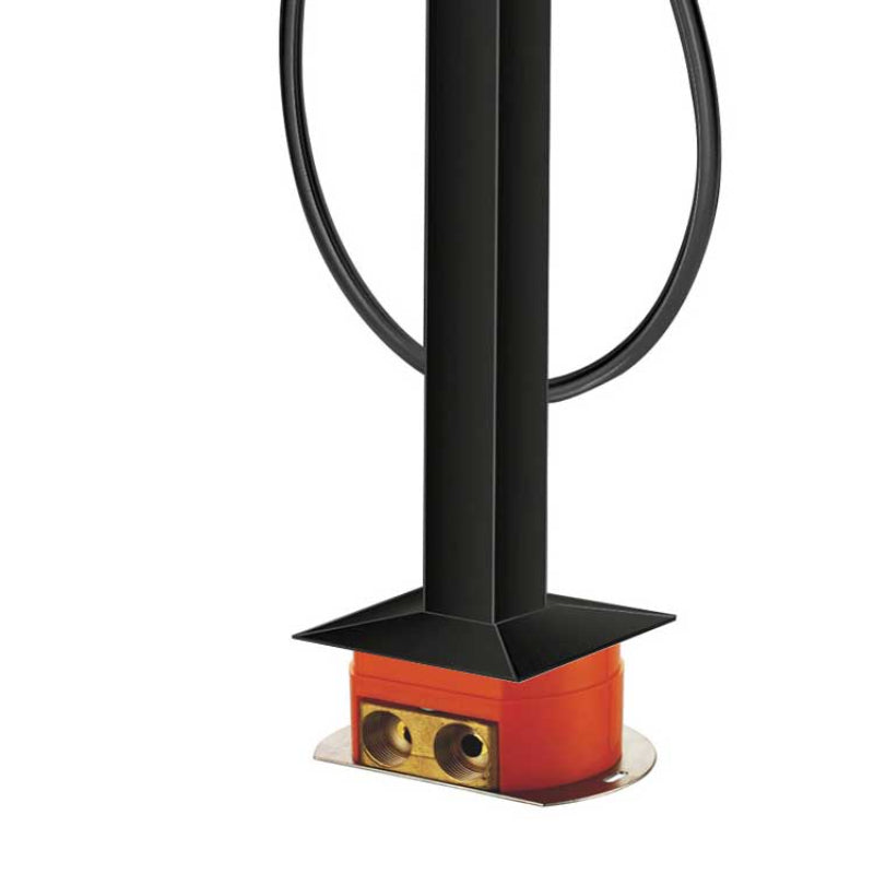 EAGO StoneArt Grande 730708 Standarmatur in Schwarz mit rotem Sockel und gebogenen Greifarmen