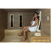Anwendung der Halu Backrest High in einer modernen Infrarotsauna – stilvoll & komfortabel