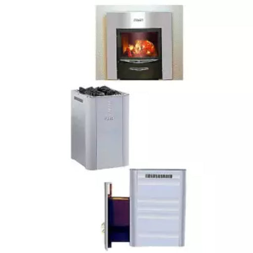 Harvia 36 Holz Saunaofen mit Komponenten: Elektrofen mit Flammensichtscheibe, Steinekammer und Steuereinheit