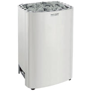 Elektro Saunaofen Harvia Club aus Edelstahl, freistehend mit Saunasteinen, Frontansicht