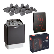 Harvia KIP E Saunaofen Set mit Xenio CX110 WiFi Steuerung, Touchpanel und 20 kg Saunasteinen – Komplettlösung für private Saunakabinen von 3 bis 14 m³.