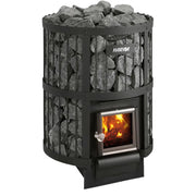 Harvia Legend 240 BimSchV2 Holzofen Set Schwarz – Saunaofen mit Feuerraum und Saunasteine