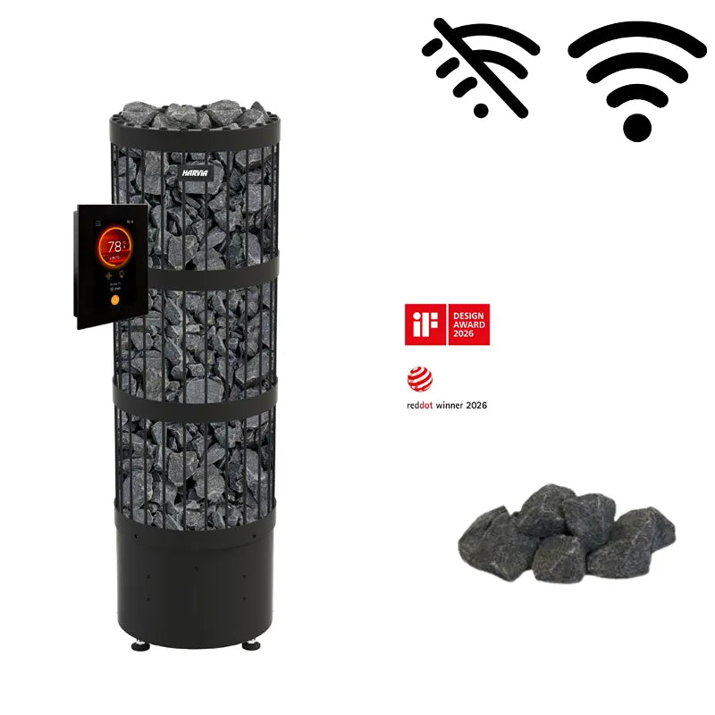 Harvia Legend Home Saunaofen mit digitaler Steuerung, WiFi-Funktion und Saunasteinen