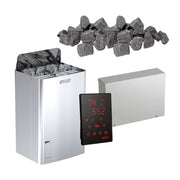 Harvia The Wall combi Saunaofen Set mit CX110C Steuerung und Saunasteinen für private Sauna