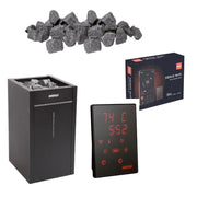 Harvia Virta Combi Saunaofen Komplettset mit schwarzem Elektrofen, Saunasteinen, digitaler WLAN-Steuerung und Xenio-WiFi-Bedieneinheit