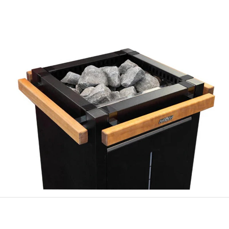 Harvia Virta HL Elektro-Saunaofen mit optionalem Holz-Schutzgeländer – sichere Aufgüsse und stilvolles Design für anspruchsvolle Saunabereiche