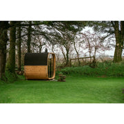 Hekla Cube 160/210/250 Gartensauna aus Holz im Wald, moderne Fasssauna für 2/4/6 Personen