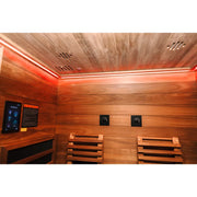 Hekla IR 100 Infrarotsauna 100x120 für 1 Person mit Holzausstattung, roter Infrarotbeleuchtung und digitaler Steuerung