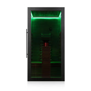 Hekla IR 100 Infrarotsauna 100x120 mit grüner LED-Beleuchtung und Infrarotheizern für 1 Person