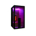 Hekla IR 100 Infrarotsauna mit violetter LED-Lichtstimmung und rotem Infrarotstrahler – kompakte Wellnesskabine für 1 Person