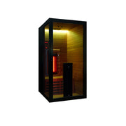Hekla IR 100 Infrarotsauna mit warmweißer LED-Beleuchtung und rotem Halogenstrahler – Designsauna für 1 Person