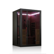 Hekla IR 130 Infrarotsauna 130x120 für 2 Personen mit schwarzem Rahmen und Glastür