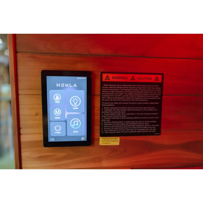 Hekla IR 160 Infrarotsauna Bedienfeld mit digitaler Steuerung, Hekla Touchscreen-Display für 2-Personen-Kabine