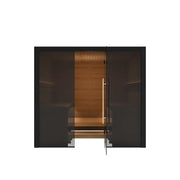 Hekla Traditional 220 Innensauna mit Holzinnenraum, schwarzem Rahmen, 220x210cm für 6 Personen