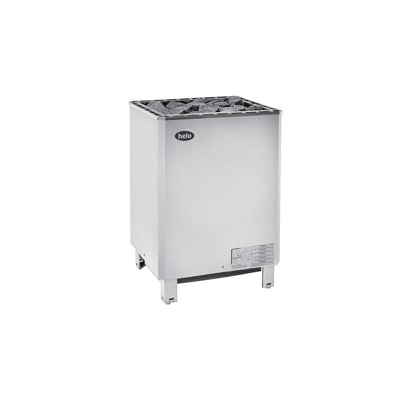 Helo SKLE Saunaofen Chrome – freistehender Elektroheizer mit 60 kg Steinen, geeignet für gewerbliche Saunaräume