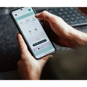 Huum Cliff elektronischer Saunaofen - Smartphone-App zeigt Temperatursteuerung und Saunasteuerung mit 40°C Display