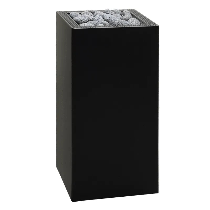 Huum Core Black elektrischer Saunaofen Standofen mit schwarzem Stahlgehäuse und Saunasteinen