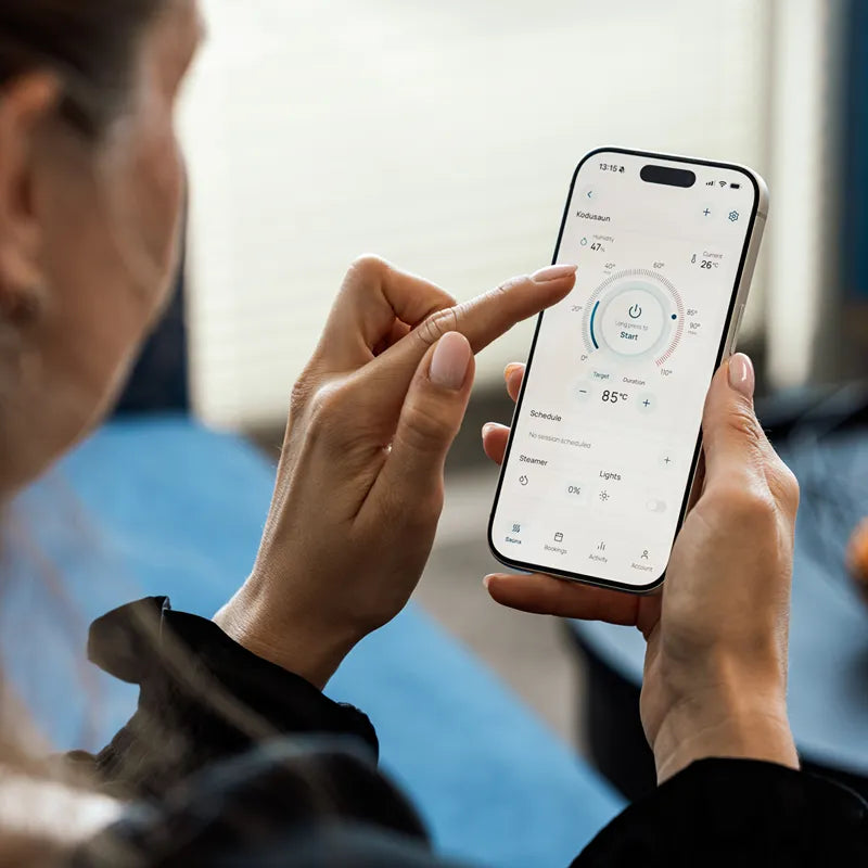 Huum Core Black Saunaofen - App-Steuerung mit Smartphone, Temperaturregelung 85°C